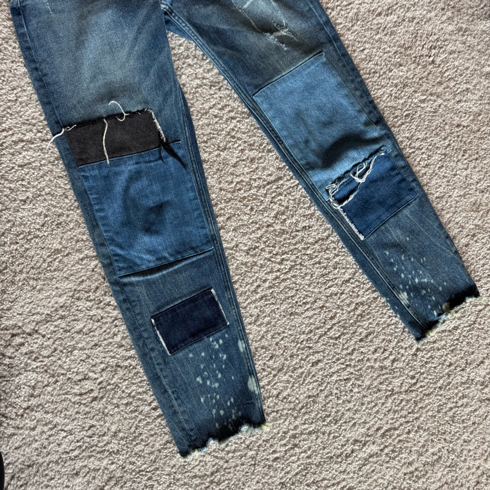 Scotch & Soda Women's The Keeper Slim Fit Patched Distressed Crop Jeans 28/32 - Picture 2 of 14